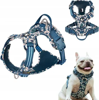 Postroj pro psa SILNÉ postroje pro psa TRUELOVE Blossom modré XL