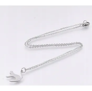 Náhrdelník Náhrdelník Kočka, Ocel, stříbrný, řetízek: 40 cm