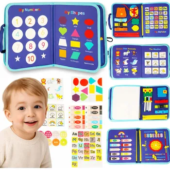 Hračka pro nejmenší SENZORICKÁ KNÍŽKA FILCOVÁ MONTESSORI QUIET BOOK TICHÁ KNIHA 3D