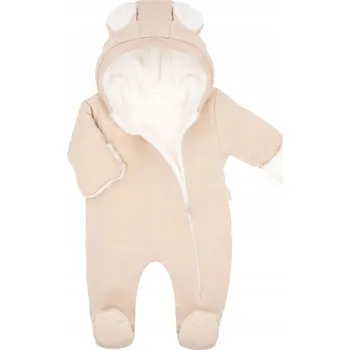 Kojenecké oblečení Dětská overal s teplým fleecovým vzorem, béžová Nicol, vel. 62