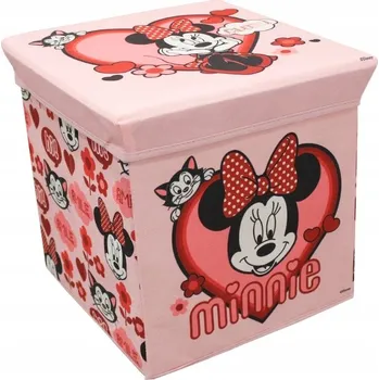 Obraz Textilní Krabička na hračky MINNIE MOUSE 30x30 cm růžová