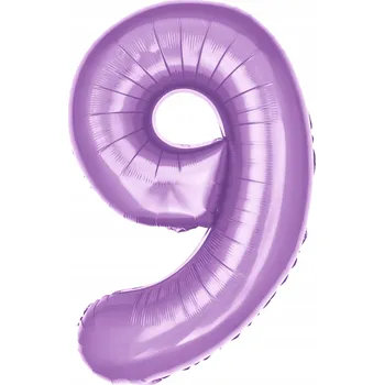 Balónek Fóliový balónek ve tvaru číslice 9, světle fialový, 100 cm