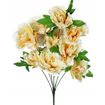 umělá květina Kytice 9 KRÉMOVÝCH pivoňek DEKORACE PRO ARANŽMÁ UMĚLÉ KVĚTY