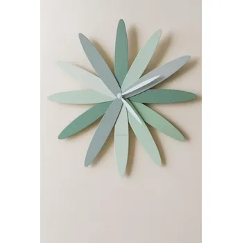 Hodiny Karlsson Bloom, Designové nástěnné hodiny 45 cm, odstíny zelené
