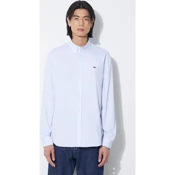 Bavlněná košile Lacoste regular, s límečkem button-down CH2933.HBP modrá 55X, vel. 41