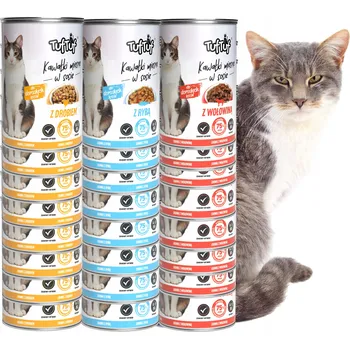 Krmivo pro kočku Tuf Tuf mokré krmivo pro kočky v omáčce mix chutí konzerva sada 24 x 415g