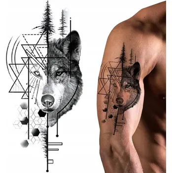 Tetování Smyvatelné dočasné tetování - Vlk / Skica