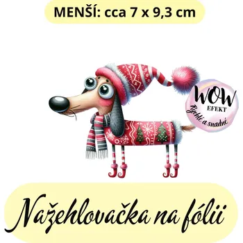 Nažehlovačky na fólii Nažehlovačka na fólii, PES VÁNOČNÍ 1, 1 kus Zvolte VELIKOST motivu ZDE:: Menší