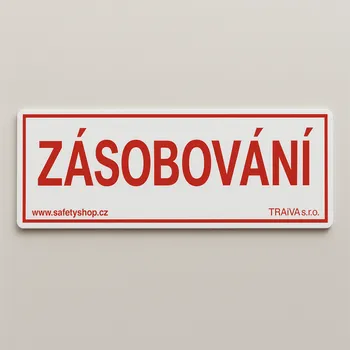 Bezpečnostní tabulka - ZÁSOBOVÁNÍ Plast 290 x 100 mm tl. 0.5 mm - Kód: 14620
