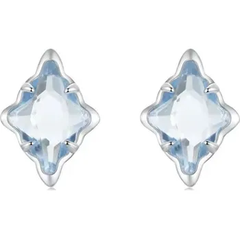 Náušnice Náušnice zirkony ze stříbra, stříbrné náušnice karo, modré stříbro 925