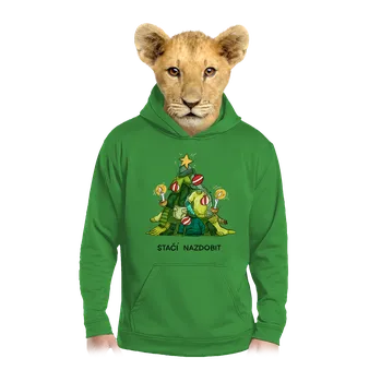 Chlapecká mikina Bastard Stačí nazdobit dětská mikina klokanka Kelly Green AWD