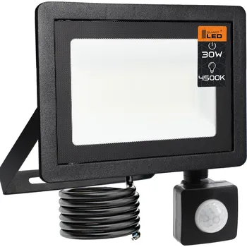 LED reflektor Smartled 30 W černý s pohybovým senzorem IP65 4500 K