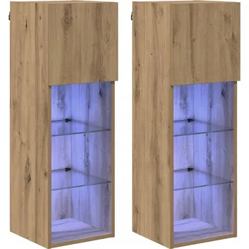 Televizní stolek Nástěnné TV skříně 2 pcs Artisanový dub 30,5 x 30 x 90 cm