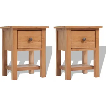 Noční stolek Noční stolky, 2 ks, 36x30x47 cm, masivní dubové dřevo