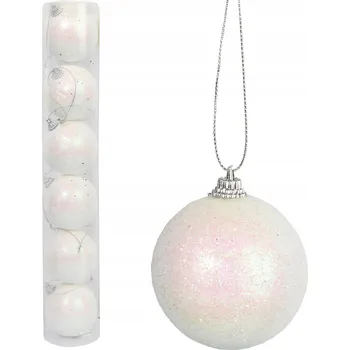 Obraz SADA 6 BOMBÍ na stromeček v tubě BÍLÁ