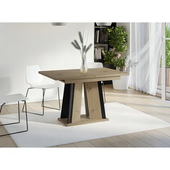 Jídelní stůl Kuchyňský stůl Veneti obdélníkový černý 80 x 120 x 76 cm