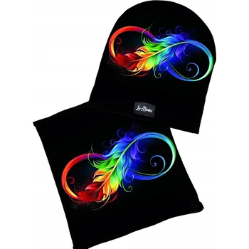 Čepice Dětská Čepice Zima Podzim Nákrčník Sada Peří