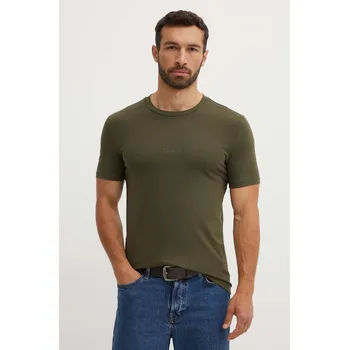 Pánské oblečení Bavlněné tričko Guess AIDY pánské, zelená barva, s aplikací, M2YI72 I3Z14 M2YI72.I3Z14 87A, vel. S