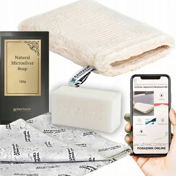 Mýdlo SADA RAYPATH BÉŽOVÁ RUKAVICE, ČISTIČ SUNBEAM ŠEDÝ, BÍLÉ MÝDLO