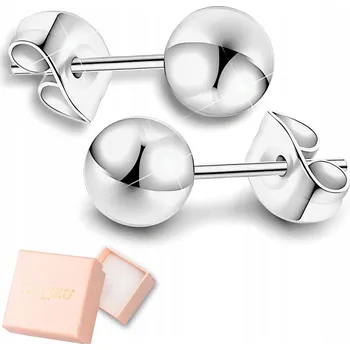Náušnice STŘÍBRNÉ NÁUŠNICE KOULE KULIČKY 6mm ŠROUBOVACÍ PEcky DÁMSKÉ DO UCHA STŘÍBRO 925