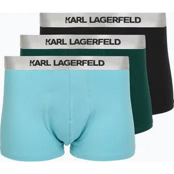 Boxerky Pánské boxerky KARL LAGERFELD Elastic Trunk 3 páry dark sea/black/blue