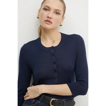 Dámský svetr Vlněný svetr BOSS dámský, tmavomodrá barva, lehký, 50530711 59X, vel. XS