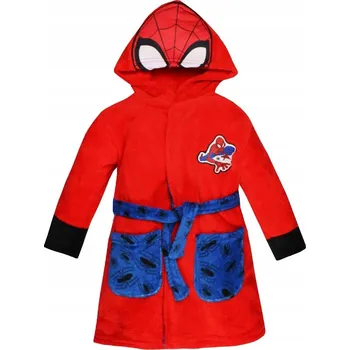 Dámské noční prádlo Teplý chlapecký župan s kapucí Spiderman Mikuláš Hvězda dárek 98