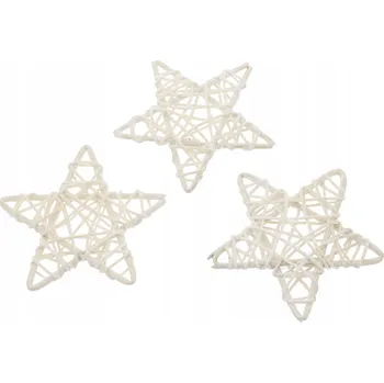 Vánoční dekorace Ratanové hvězdy x10 třpytivé hvězdičky vánoční ozdoby hvězdičky 12 cm