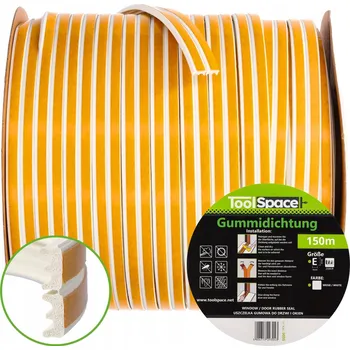 Těsnění do okna a dveří Okenní těsnění bílé ToolSpace 0,9 x 15000 x 4 mm