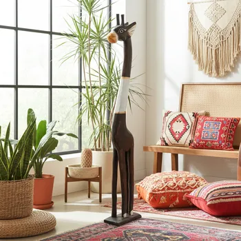 Žirafa velká socha 1 Dřevo XXXL 120 cm