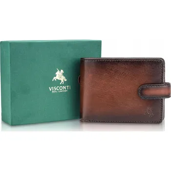 Peněženka Visconti Pánská kožená peněženka Henry AT-72 RFID Hnědá