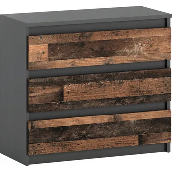 Komoda Komoda se Zásuvkami Skříňka RTV 80CM Šedá Vintage Nábytek do Obývacího Pokoje Ložnice