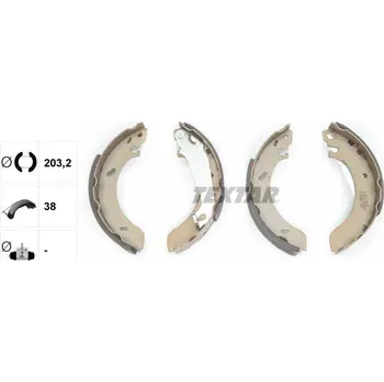 Brzdová čelist Sada brzdových čelistí TEXTAR 91043800