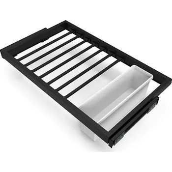 Nábytkové kování Wireli Výsuvný věšák na kalhoty HACK s tl. dovřením, 760-794x434x56 mm, černý epoxid