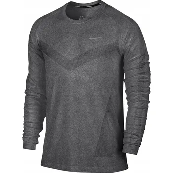 Pánské tričko Bezešvé běžecké tričko Nike Dri-FIT Knit s dlouhým rukávem, velikost S
