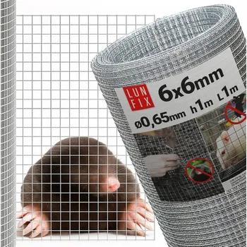 Pletivo Svařovaná síť Lunberg 6x6 drát 0,65 pozink 1 m