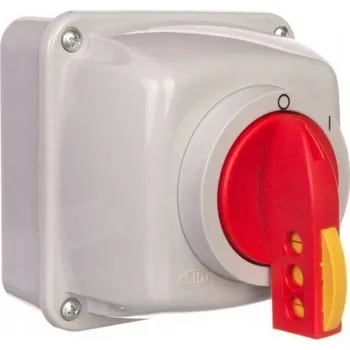 vypínač Křížový spínač 0-I 3P 40A v pouzdře s možností uzamčení