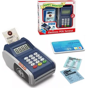 Hra na obchod Dětský platební terminál se zbližováním a čtečkou karet