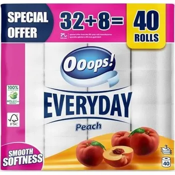 Toaletní papír Toaletní papír bez vůně OOOPS 40 ks