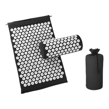 Akupresurní podložka Masážní akupresurní podložka 60 x 40 cm + polštář - černá