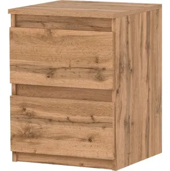 Noční stolek Noční stolek Stiv-Meble dub wotan matný, 2 zásuvky, 40x40x53,5 cm