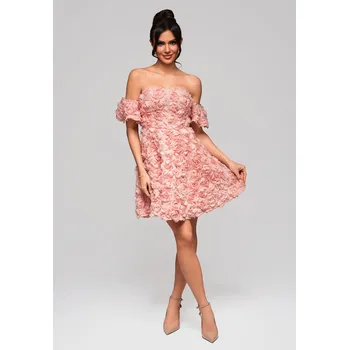 Dámské šaty Larica Společenské šaty LA-OM-DLR163 Barva: Růžová, Velikost: L