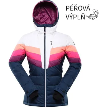Alpine Pro FEEDRA dámská modrá péřová lyžařská bunda s membránou ptx L-Lady (širší) + DÁREK + Doprava ZDARMA