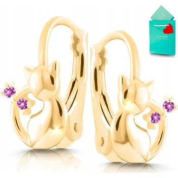 Náušnice Zlaté náušnice 925 pro holčičku kočičky