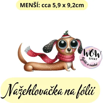 Nažehlovačky na fólii Nažehlovačka na fólii, PES VÁNOČNÍ 10, 1 kus Zvolte VELIKOST motivu ZDE:: Menší