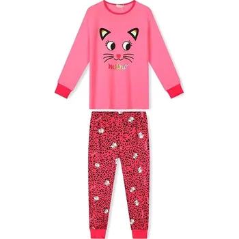 Dívčí pyžamo KUGO DÍVČÍ PYŽAMO S KOČKOU Růžová 164