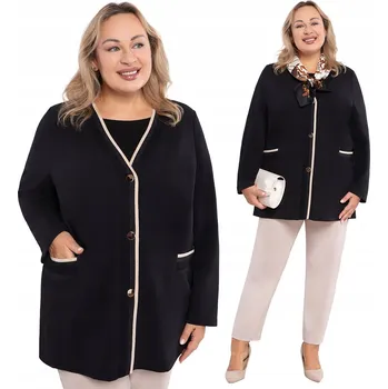 Dámský svetr Černý svetr se zlatými proužky velikost 58