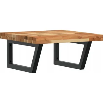 Koupelnový nábytek Deska pod umyvadlo nástěnná ocel a masivní akáciové dřevo