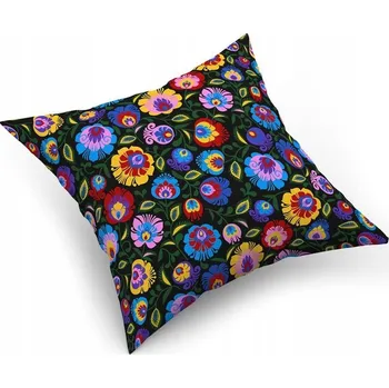 Povlak na dekorativní polštářek Povlak na polštářek "jasiek" 40x40 cm 100% BAVLNA VZOR: Lowicki černý (černý lidový vzor)