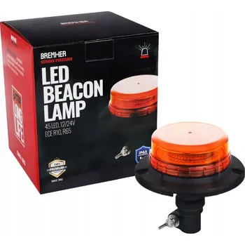 Maják VÝSTRAŽNÁ LAMPA "MAJÁK" FLEXIBILNÍ GUMOVÝ DRŽÁK, 45 LED, 12/24V ECE R10, R65